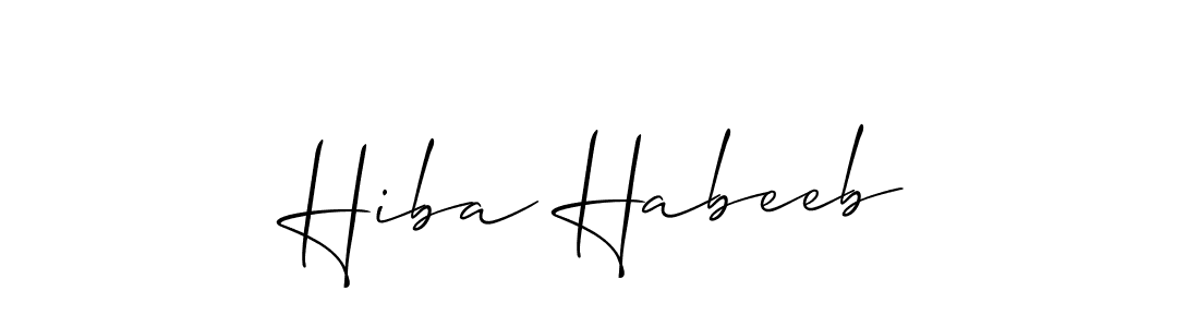 Hiba Habeeb stylish signature style. Best Handwritten Sign (Allison_Script) for my name. Handwritten Signature Collection Ideas for my name Hiba Habeeb. Hiba Habeeb signature style 2 images and pictures png