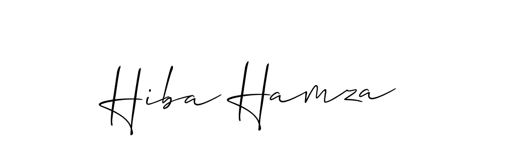 Create a beautiful signature design for name Hiba Hamza. With this signature (Allison_Script) fonts, you can make a handwritten signature for free. Hiba Hamza signature style 2 images and pictures png