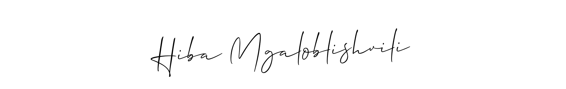 Make a short Hiba Mgaloblishvili signature style. Manage your documents anywhere anytime using Allison_Script. Create and add eSignatures, submit forms, share and send files easily. Hiba Mgaloblishvili signature style 2 images and pictures png