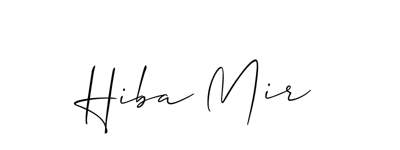 Use a signature maker to create a handwritten signature online. With this signature software, you can design (Allison_Script) your own signature for name Hiba Mir. Hiba Mir signature style 2 images and pictures png