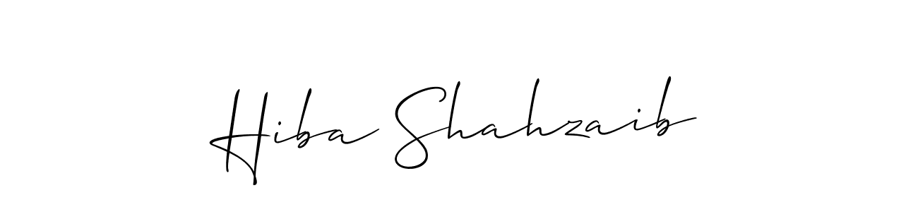 How to make Hiba Shahzaib name signature. Use Allison_Script style for creating short signs online. This is the latest handwritten sign. Hiba Shahzaib signature style 2 images and pictures png