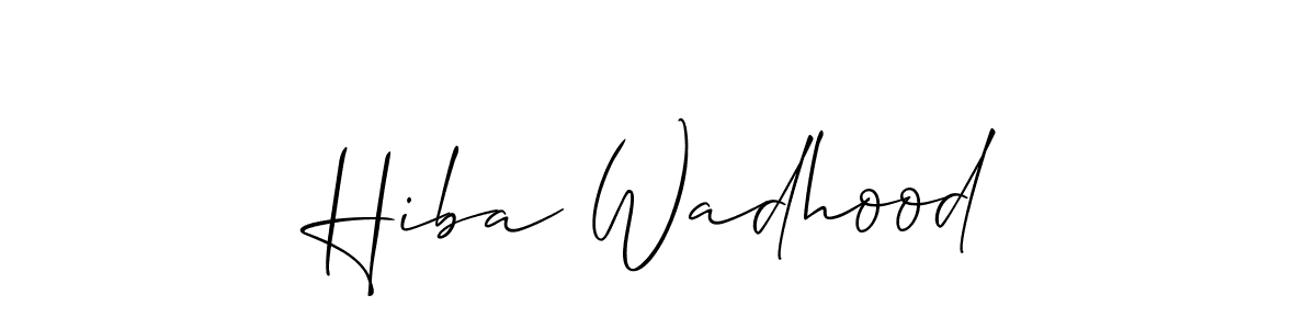 Design your own signature with our free online signature maker. With this signature software, you can create a handwritten (Allison_Script) signature for name Hiba Wadhood. Hiba Wadhood signature style 2 images and pictures png