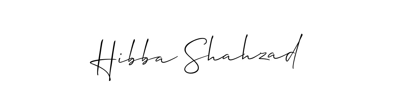 How to make Hibba Shahzad signature? Allison_Script is a professional autograph style. Create handwritten signature for Hibba Shahzad name. Hibba Shahzad signature style 2 images and pictures png