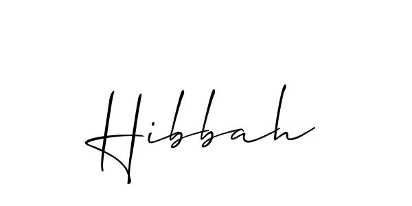 Use a signature maker to create a handwritten signature online. With this signature software, you can design (Allison_Script) your own signature for name Hibbah. Hibbah signature style 2 images and pictures png