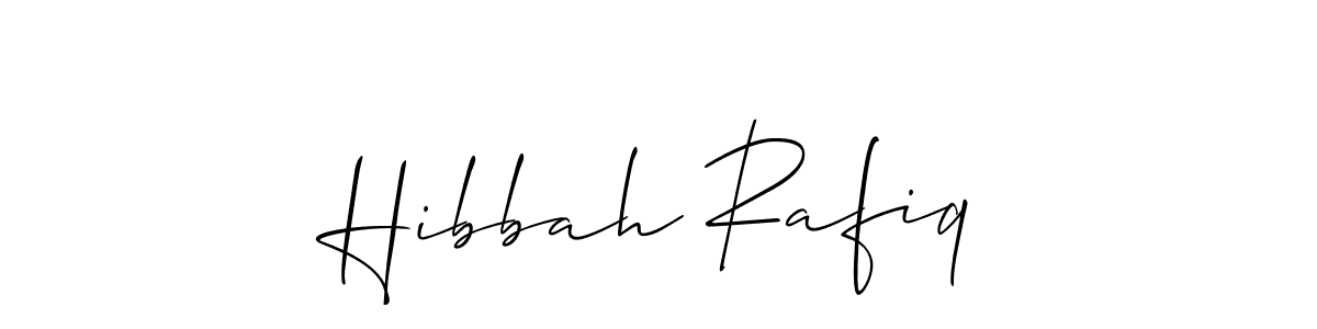 if you are searching for the best signature style for your name Hibbah Rafiq. so please give up your signature search. here we have designed multiple signature styles  using Allison_Script. Hibbah Rafiq signature style 2 images and pictures png