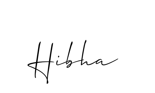 Use a signature maker to create a handwritten signature online. With this signature software, you can design (Allison_Script) your own signature for name Hibha. Hibha signature style 2 images and pictures png