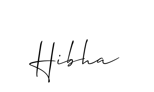 Use a signature maker to create a handwritten signature online. With this signature software, you can design (Allison_Script) your own signature for name Hibha. Hibha signature style 2 images and pictures png