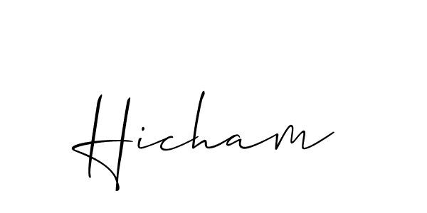 Make a beautiful signature design for name Hicham. With this signature (Allison_Script) style, you can create a handwritten signature for free. Hicham signature style 2 images and pictures png