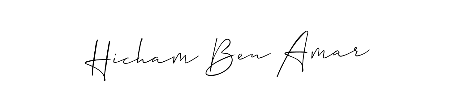 Make a beautiful signature design for name Hicham Ben Amar. With this signature (Allison_Script) style, you can create a handwritten signature for free. Hicham Ben Amar signature style 2 images and pictures png