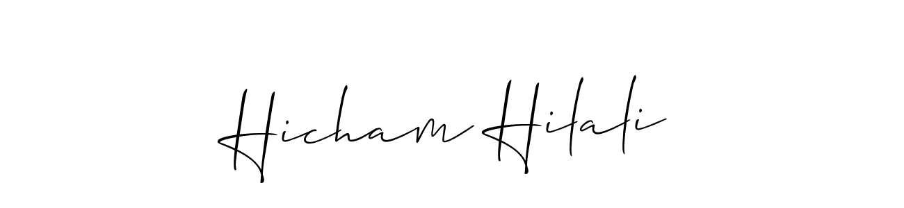 Make a short Hicham Hilali signature style. Manage your documents anywhere anytime using Allison_Script. Create and add eSignatures, submit forms, share and send files easily. Hicham Hilali signature style 2 images and pictures png