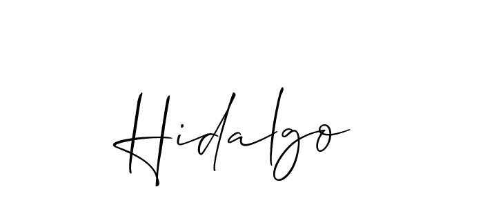 if you are searching for the best signature style for your name Hidalgo. so please give up your signature search. here we have designed multiple signature styles  using Allison_Script. Hidalgo signature style 2 images and pictures png