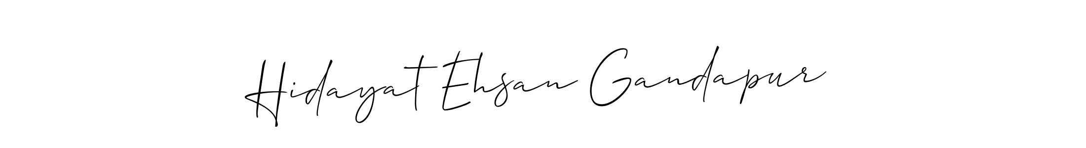 You should practise on your own different ways (Allison_Script) to write your name (Hidayat Ehsan Gandapur) in signature. don't let someone else do it for you. Hidayat Ehsan Gandapur signature style 2 images and pictures png