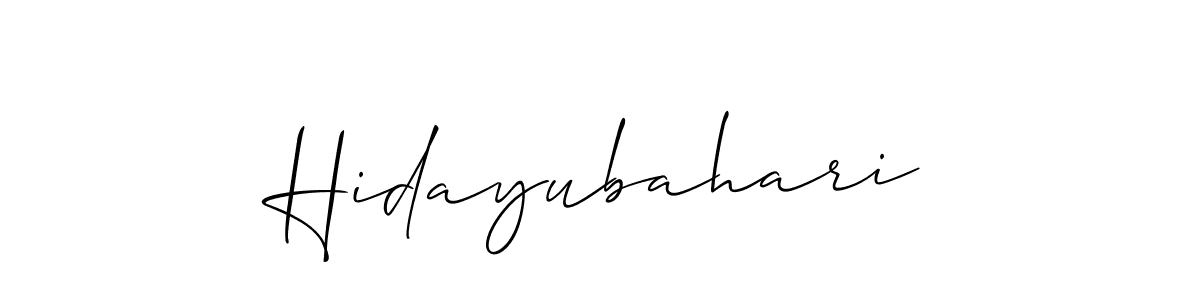 Also we have Hidayubahari name is the best signature style. Create professional handwritten signature collection using Allison_Script autograph style. Hidayubahari signature style 2 images and pictures png