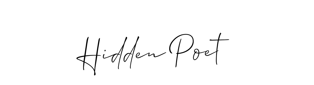 Design your own signature with our free online signature maker. With this signature software, you can create a handwritten (Allison_Script) signature for name Hidden Poet. Hidden Poet signature style 2 images and pictures png