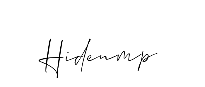 Also You can easily find your signature by using the search form. We will create Hidenmp name handwritten signature images for you free of cost using Allison_Script sign style. Hidenmp signature style 2 images and pictures png