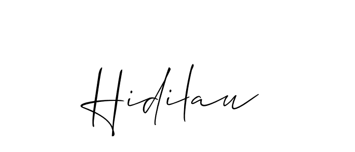 It looks lik you need a new signature style for name Hidilau. Design unique handwritten (Allison_Script) signature with our free signature maker in just a few clicks. Hidilau signature style 2 images and pictures png