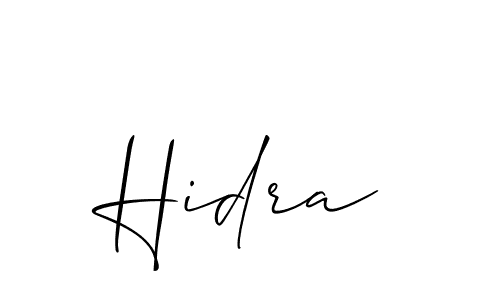 Create a beautiful signature design for name Hidra. With this signature (Allison_Script) fonts, you can make a handwritten signature for free. Hidra signature style 2 images and pictures png