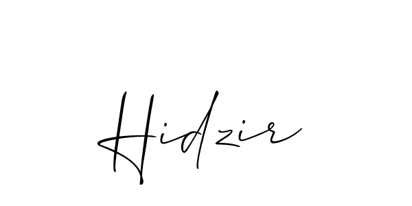 Use a signature maker to create a handwritten signature online. With this signature software, you can design (Allison_Script) your own signature for name Hidzir. Hidzir signature style 2 images and pictures png