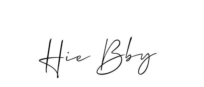 Make a beautiful signature design for name Hie Bby. With this signature (Allison_Script) style, you can create a handwritten signature for free. Hie Bby signature style 2 images and pictures png
