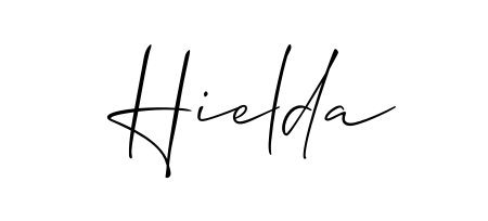 Personalize your online presence with Hielda signature rendered in elegant Allison_Script font. Great for website footers and blogs. Hielda signature style 2 images and pictures png