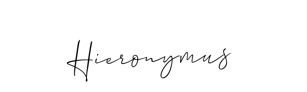 How to make Hieronymus signature? Allison_Script is a professional autograph style. Create handwritten signature for Hieronymus name. Hieronymus signature style 2 images and pictures png