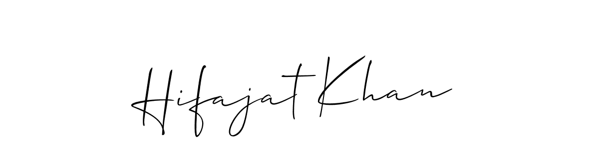 Design your own signature with our free online signature maker. With this signature software, you can create a handwritten (Allison_Script) signature for name Hifajat Khan. Hifajat Khan signature style 2 images and pictures png