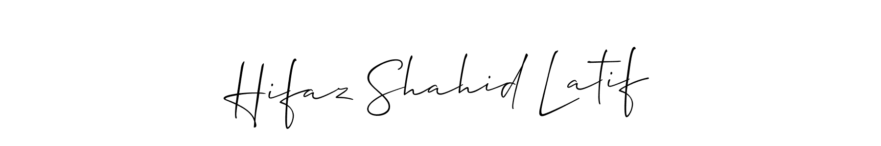 How to make Hifaz Shahid Latif signature? Allison_Script is a professional autograph style. Create handwritten signature for Hifaz Shahid Latif name. Hifaz Shahid Latif signature style 2 images and pictures png