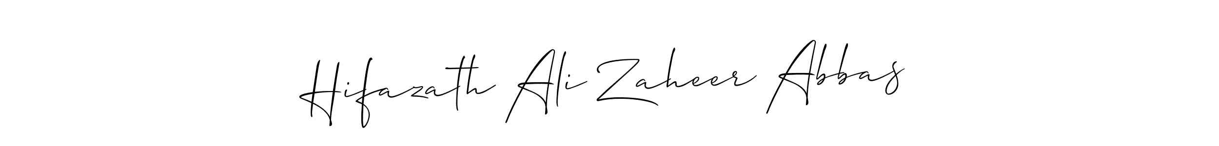 Create a beautiful signature design for name Hifazath Ali Zaheer Abbas. With this signature (Allison_Script) fonts, you can make a handwritten signature for free. Hifazath Ali Zaheer Abbas signature style 2 images and pictures png