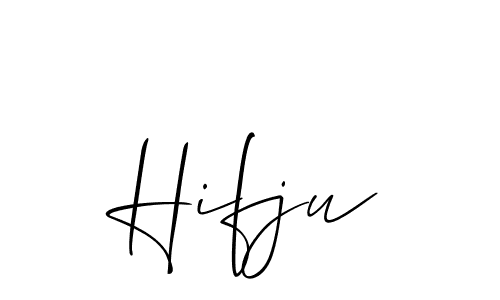 Make a short Hifju signature style. Manage your documents anywhere anytime using Allison_Script. Create and add eSignatures, submit forms, share and send files easily. Hifju signature style 2 images and pictures png