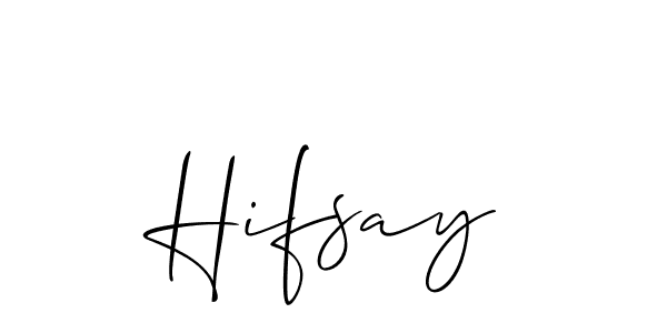 How to make Hifsay name signature. Use Allison_Script style for creating short signs online. This is the latest handwritten sign. Hifsay signature style 2 images and pictures png