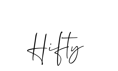 Create a beautiful signature design for name Hifty. With this signature (Allison_Script) fonts, you can make a handwritten signature for free. Hifty signature style 2 images and pictures png