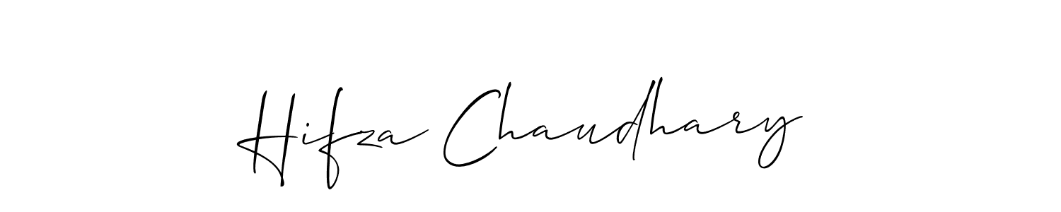 Use a signature maker to create a handwritten signature online. With this signature software, you can design (Allison_Script) your own signature for name Hifza Chaudhary. Hifza Chaudhary signature style 2 images and pictures png