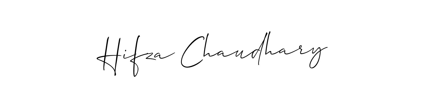 if you are searching for the best signature style for your name Hifza Chaudhary. so please give up your signature search. here we have designed multiple signature styles  using Allison_Script. Hifza Chaudhary signature style 2 images and pictures png