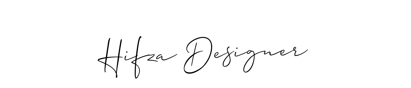 Also You can easily find your signature by using the search form. We will create Hifza Designer name handwritten signature images for you free of cost using Allison_Script sign style. Hifza Designer signature style 2 images and pictures png