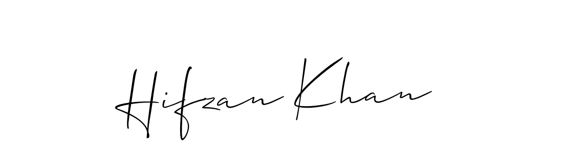 How to Draw Hifzan Khan signature style? Allison_Script is a latest design signature styles for name Hifzan Khan. Hifzan Khan signature style 2 images and pictures png