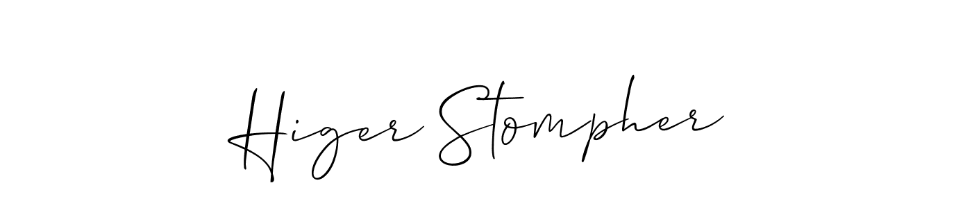 Once you've used our free online signature maker to create your best signature Allison_Script style, it's time to enjoy all of the benefits that Higer Stompher name signing documents. Higer Stompher signature style 2 images and pictures png