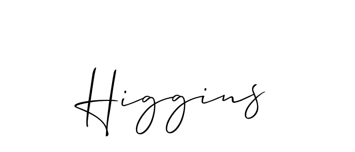 Higgins stylish signature style. Best Handwritten Sign (Allison_Script) for my name. Handwritten Signature Collection Ideas for my name Higgins. Higgins signature style 2 images and pictures png