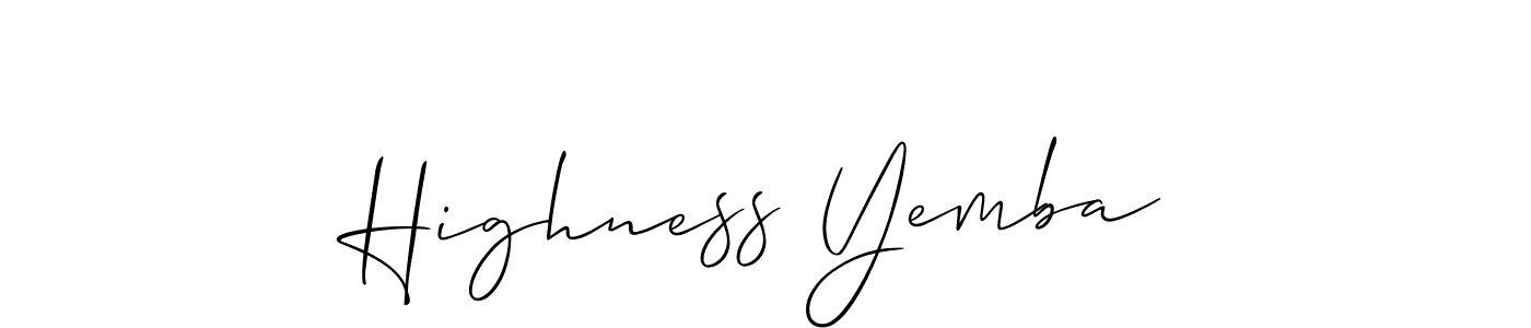 See photos of Highness Yemba official signature by Spectra . Check more albums & portfolios. Read reviews & check more about Allison_Script font. Highness Yemba signature style 2 images and pictures png