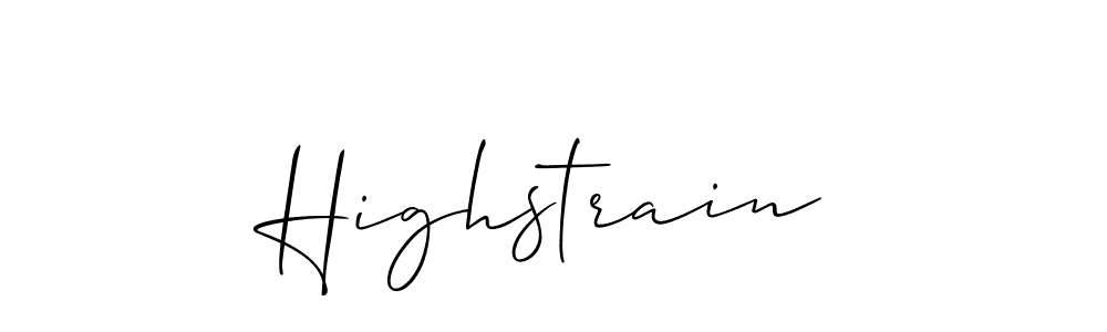 Design your own signature with our free online signature maker. With this signature software, you can create a handwritten (Allison_Script) signature for name Highstrain. Highstrain signature style 2 images and pictures png