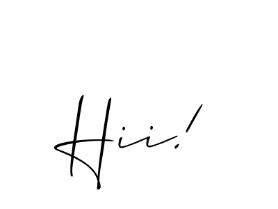 if you are searching for the best signature style for your name Hii!. so please give up your signature search. here we have designed multiple signature styles  using Allison_Script. Hii! signature style 2 images and pictures png