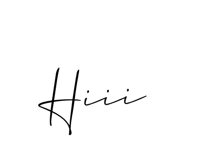 Design your own signature with our free online signature maker. With this signature software, you can create a handwritten (Allison_Script) signature for name Hiii. Hiii signature style 2 images and pictures png