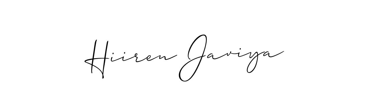 The best way (Allison_Script) to make a short signature is to pick only two or three words in your name. The name Hiiren Javiya include a total of six letters. For converting this name. Hiiren Javiya signature style 2 images and pictures png