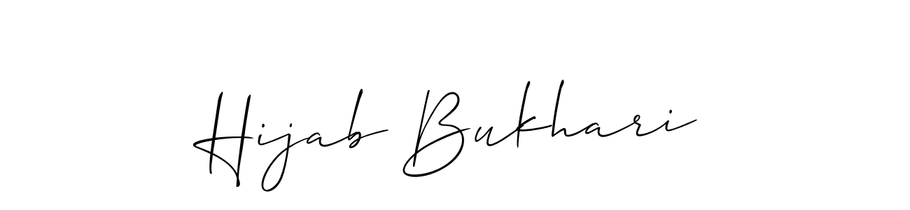 It looks lik you need a new signature style for name Hijab Bukhari. Design unique handwritten (Allison_Script) signature with our free signature maker in just a few clicks. Hijab Bukhari signature style 2 images and pictures png