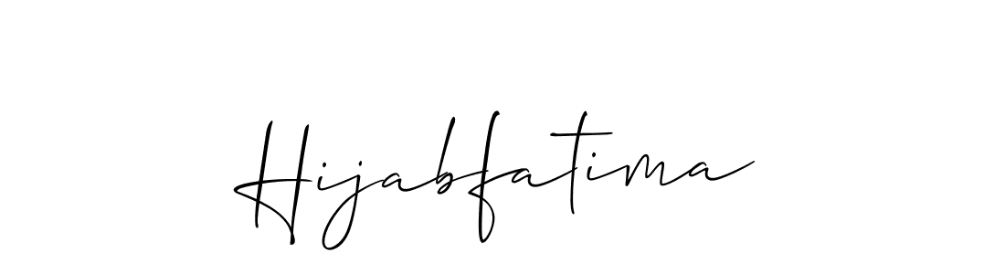 You should practise on your own different ways (Allison_Script) to write your name (Hijabfatima) in signature. don't let someone else do it for you. Hijabfatima signature style 2 images and pictures png