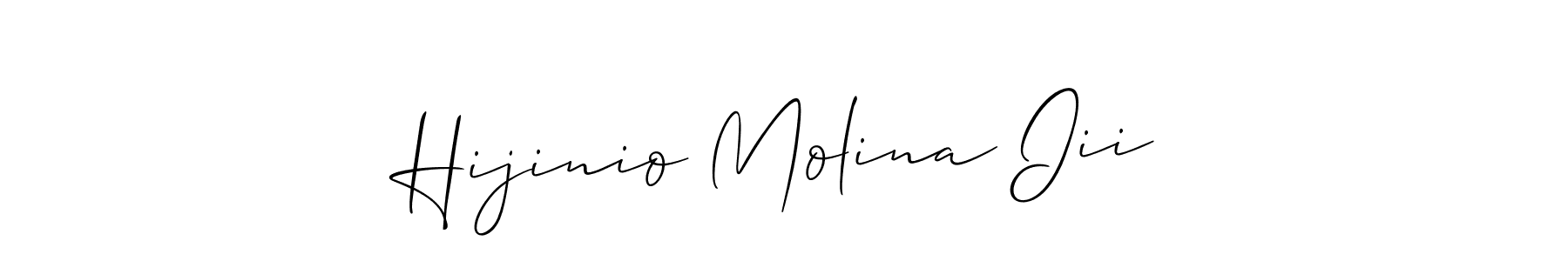 Use a signature maker to create a handwritten signature online. With this signature software, you can design (Allison_Script) your own signature for name Hijinio Molina Iii. Hijinio Molina Iii signature style 2 images and pictures png