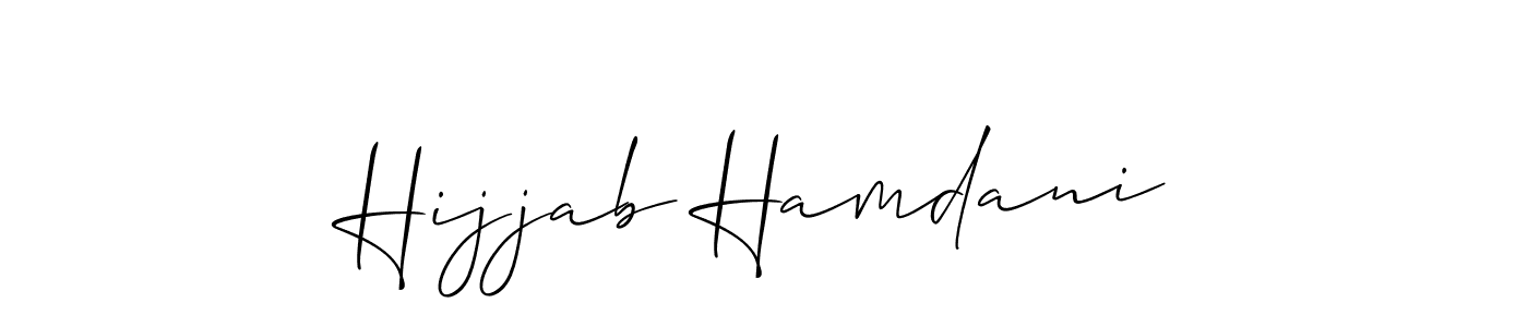 How to make Hijjab Hamdani signature? Allison_Script is a professional autograph style. Create handwritten signature for Hijjab Hamdani name. Hijjab Hamdani signature style 2 images and pictures png