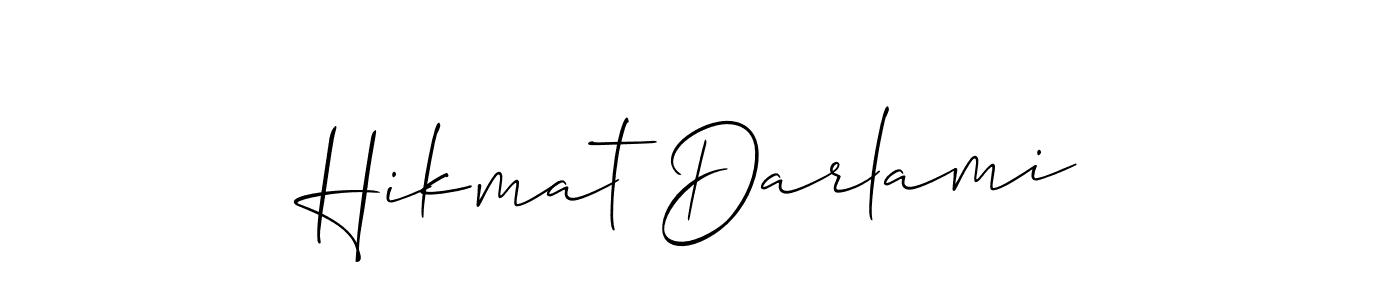 How to Draw Hikmat Darlami signature style? Allison_Script is a latest design signature styles for name Hikmat Darlami. Hikmat Darlami signature style 2 images and pictures png