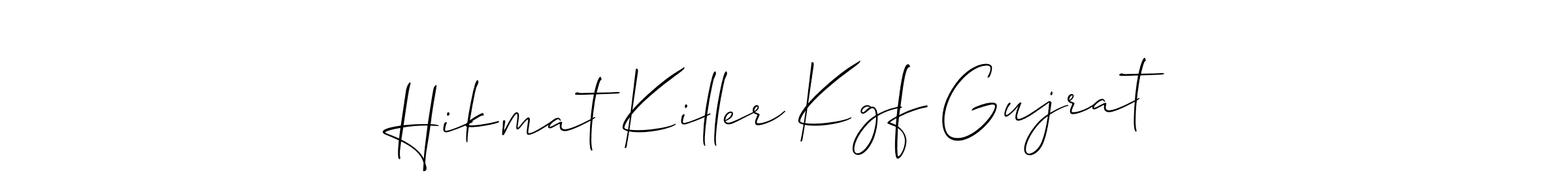 Use a signature maker to create a handwritten signature online. With this signature software, you can design (Allison_Script) your own signature for name Hikmat Killer Kgf Gujrat. Hikmat Killer Kgf Gujrat signature style 2 images and pictures png