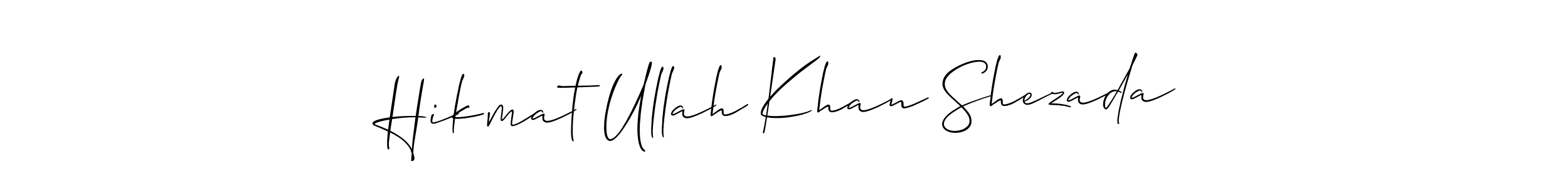 Make a beautiful signature design for name Hikmat Ullah Khan Shezada. Use this online signature maker to create a handwritten signature for free. Hikmat Ullah Khan Shezada signature style 2 images and pictures png