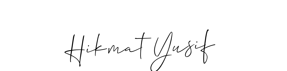 It looks lik you need a new signature style for name Hikmat Yusif. Design unique handwritten (Allison_Script) signature with our free signature maker in just a few clicks. Hikmat Yusif signature style 2 images and pictures png